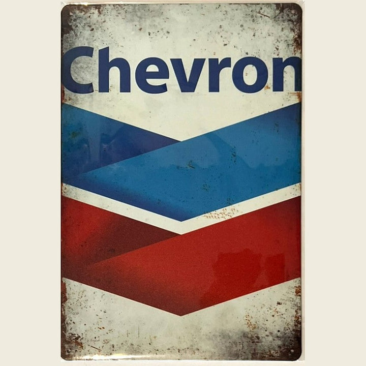 Chevron Gasoline Vintage Novelty Metal Sign 12" x 8" Wall Art Home & Garden:Home Décor:Plaques & Signs Style Your Walls