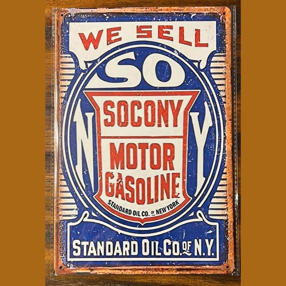 Socony Motor Gasoline Vintage Novelty Metal Sign 12" x 8" Wall Art Home & Garden:Home Décor:Plaques & Signs Style Your Walls