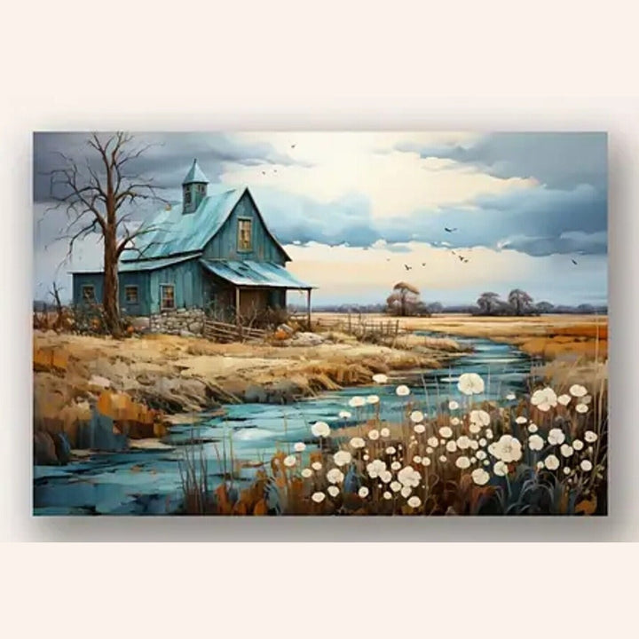 Scenic Country Farm Canvas Print Framed 16" x 24" Wall Art Style Your Walls