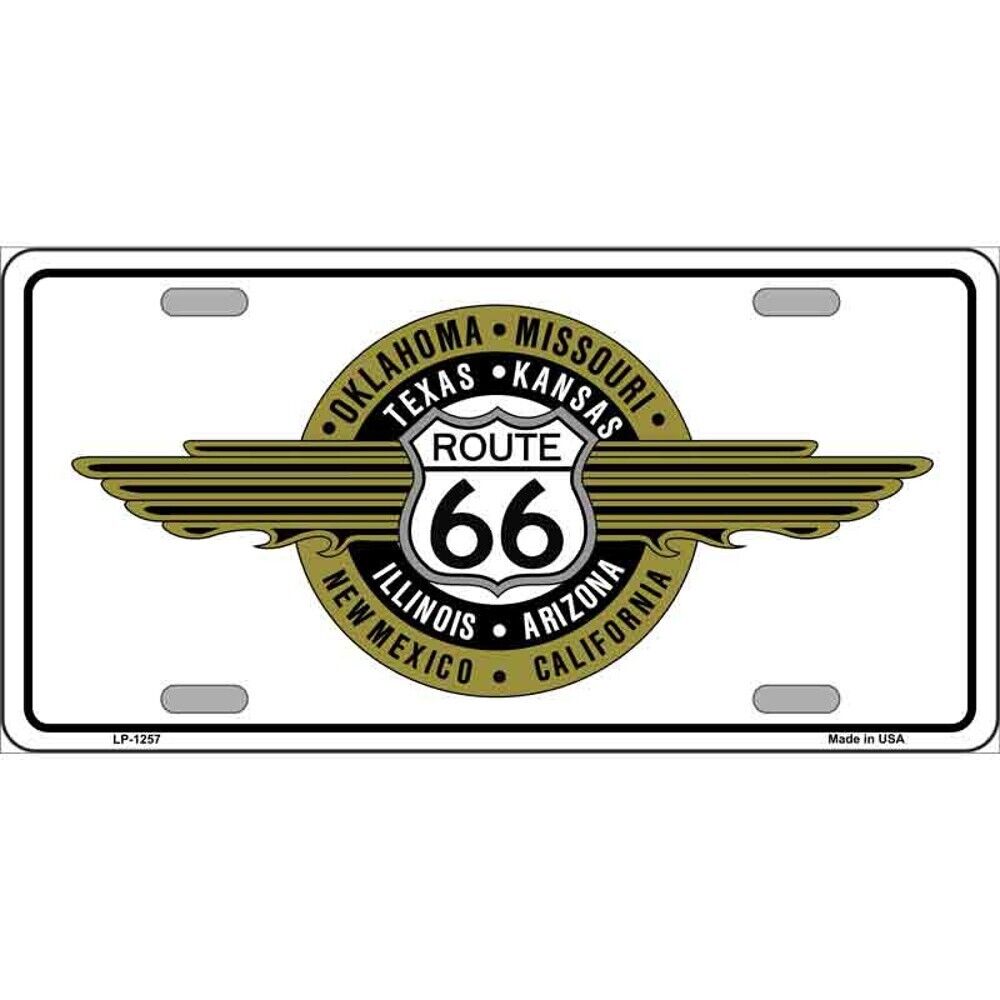 Route 66 White & Gold Metal Novelty License Plate eBay Motors:Parts & Accessories:Car & Truck Parts & Accessories:Exterior Parts & Accessories:License Plates & Frames Style Your Walls
