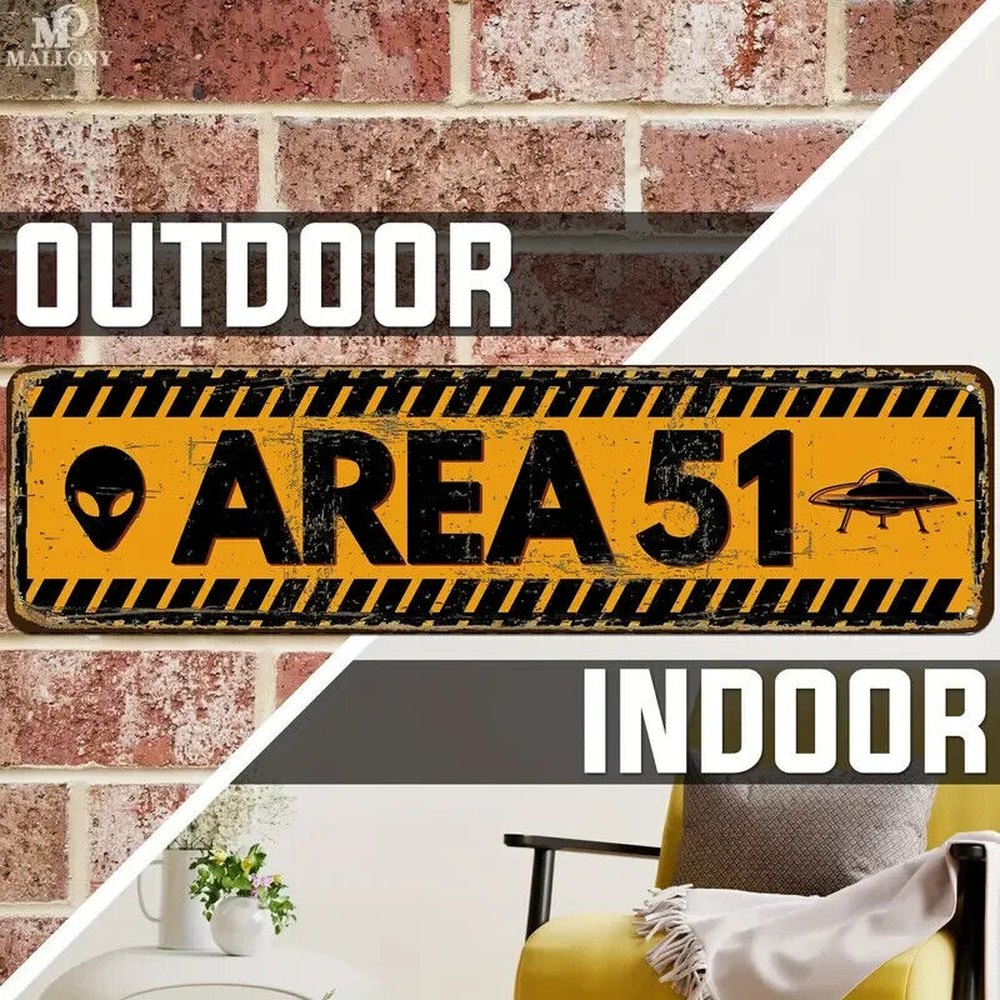 Area 51 Vintage Novelty Metal Sign 16in x 4in Wall Art Home & Garden:Home Décor:Plaques & Signs Style Your Walls