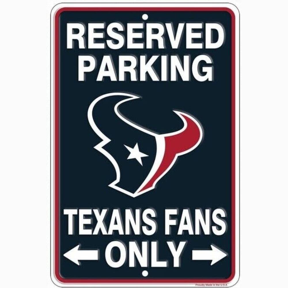 Reserved Parking Texans Fans Only Embossed Metal Licensed Parking Sign 8" x 12" Home & Garden:Home Décor:Plaques & Signs Style Your Walls
