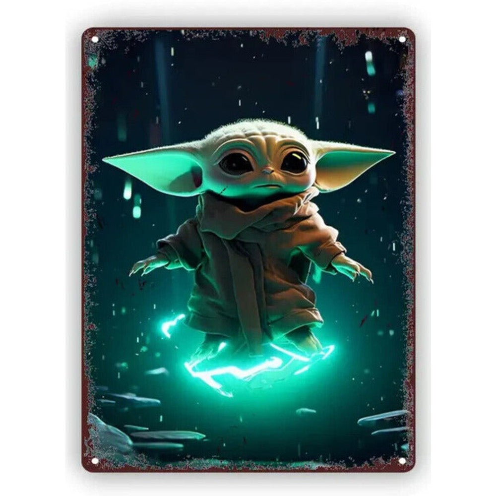 Mandalorian The Child Grogu Vintage Novelty Metal Sign 12" x 8" Wall Art Home & Garden:Home Décor:Plaques & Signs Style Your Walls
