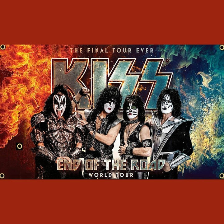 KISS Rock & Roll Band Novelty Flag Banner NEW! 3 ft x 5 ft Entertainment Memorabilia:Music Memorabilia:Rock & Pop:Artists K:Kiss:Figurines Style Your Walls