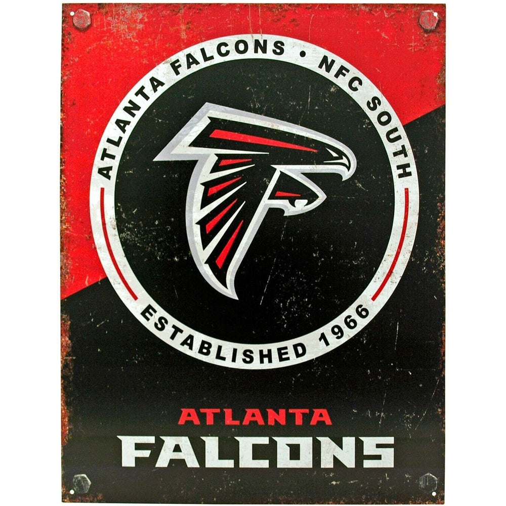 Atlanta Falcons Established 1966 Licensed Vintage Novelty Sign 16" x 12.5" Home & Garden:Home Décor:Plaques & Signs Style Your Walls