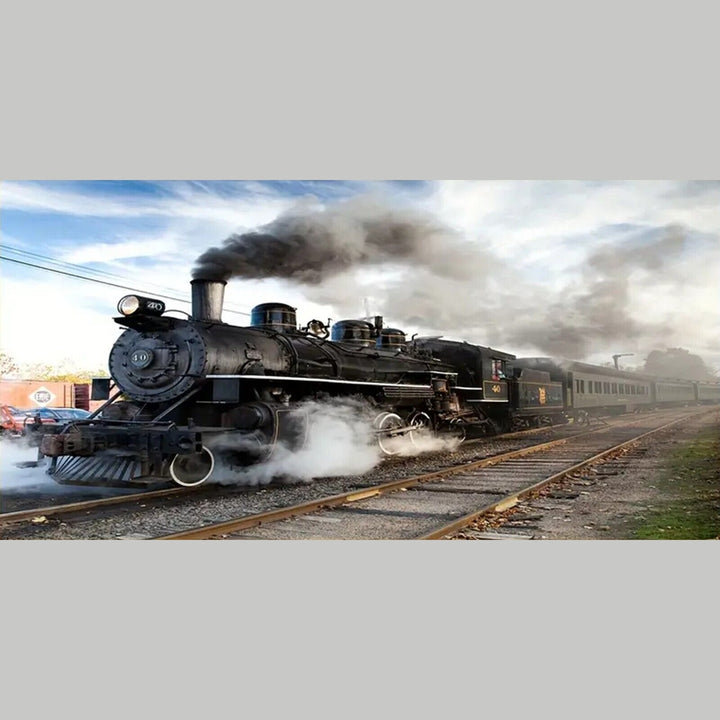 Moving Steam Locomotive Canvas Art Print 27.6" x 55.2" NEW! Home & Garden:Home Décor:Posters & Prints Style Your Walls