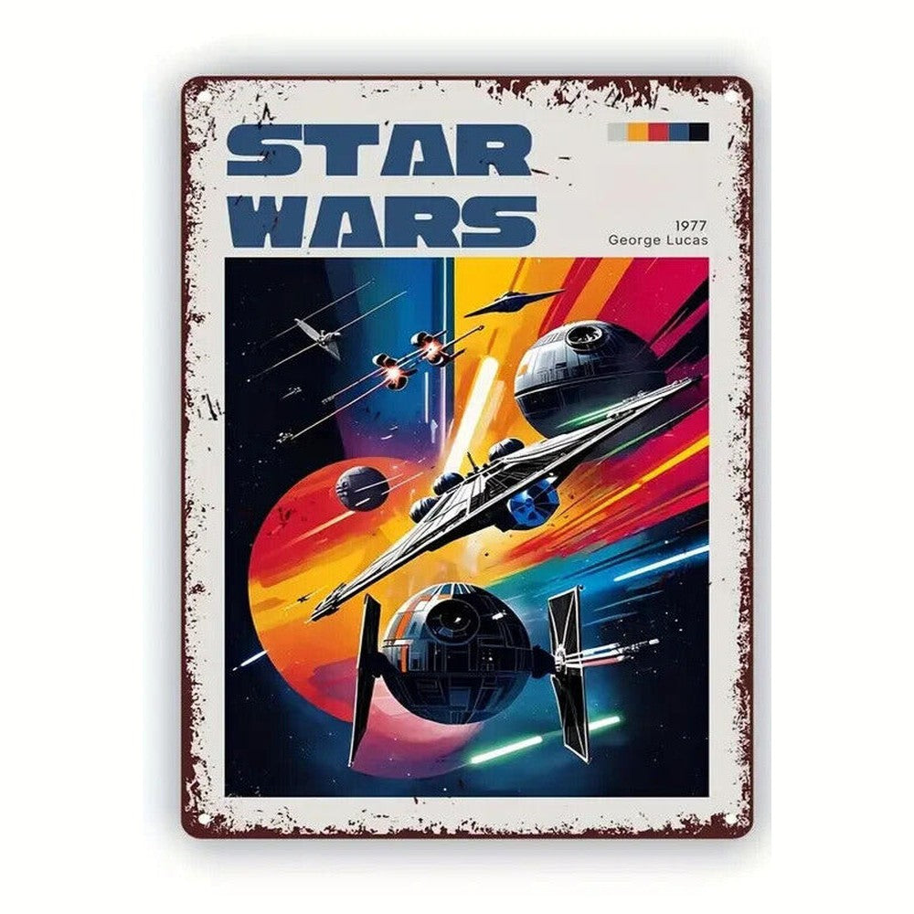 Star Wars 1977 George Lucas Vintage Novelty Metal Sign 12" x 8" Wall Art Home & Garden:Home Décor:Plaques & Signs Style Your Walls