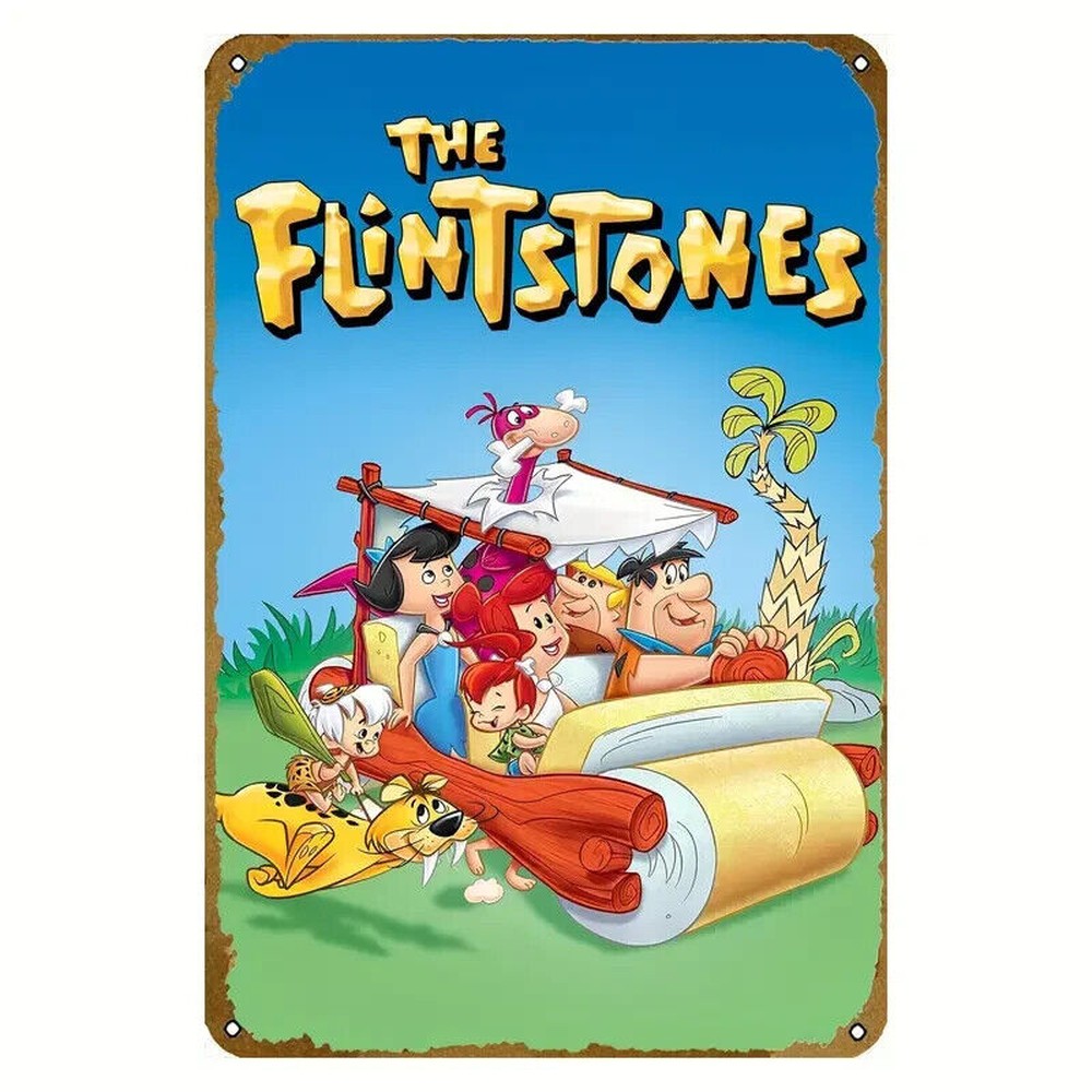 The Flintstones Novelty Metal Sign 12 x 8 Wall Art Home & Garden:Home Décor:Plaques & Signs Style Your Walls