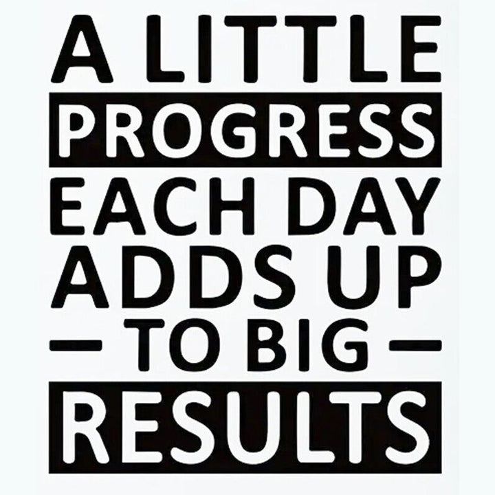 "A Little Progress Each Day" Motivational Wall Decal 15.7" x 18.9" Home & Garden:Home Décor:Decals, Stickers & Vinyl Art Style Your Walls