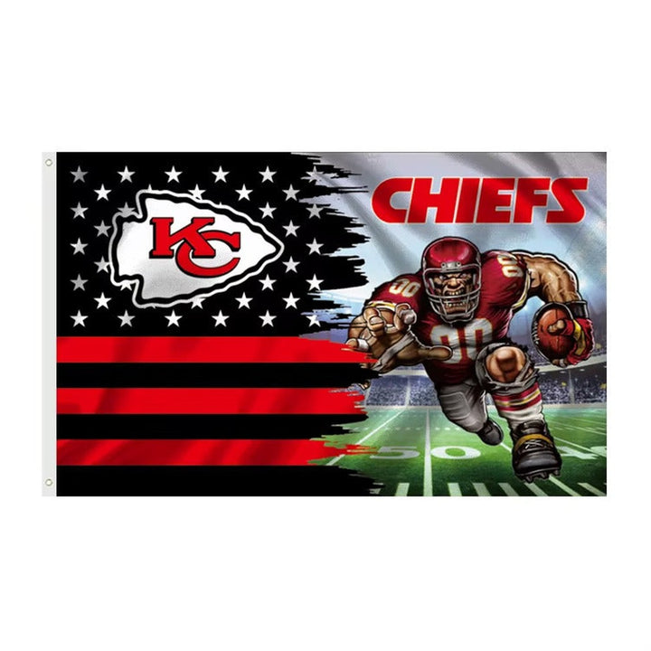 Kansas City Chiefs 3' X 5' Graphic Flag Banner With Grommets New! Sports Mem, Cards & Fan Shop:Fan Apparel & Souvenirs:Football-NFL Style Your Walls