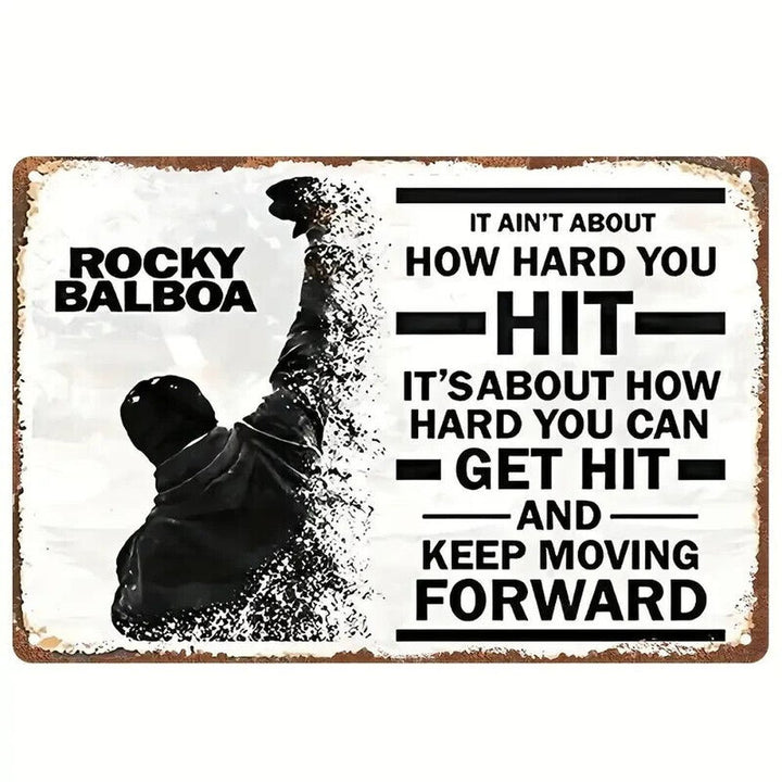 Rocky Balboa "Keep Moving Forward" Quote Novelty Metal Sign 12 x 8 Home & Garden:Home Décor:Plaques & Signs Style Your Walls