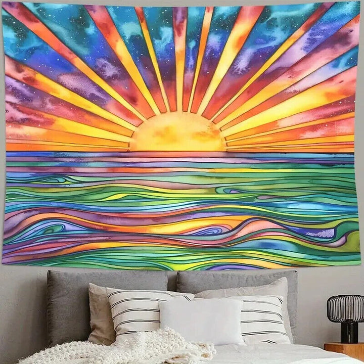 Colorful Artistic Sunshine Fabric Tapestry 78" x 59" NEW! Home & Garden:Home Décor:Tapestries Style Your Walls