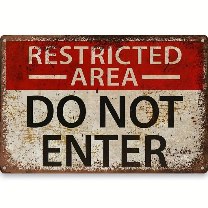 Restricted Area Do Not Enter Vintage Novelty 8" x 12" Metal Sign NEW! Home & Garden:Home Décor:Plaques & Signs Style Your Walls