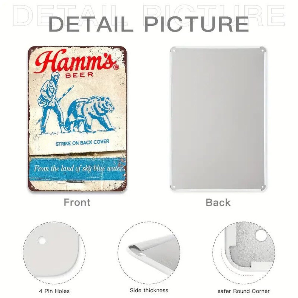 Hamm's Beer Land of Sky Blue Waters Novelty Metal Sign 8" x 12" Home & Garden:Home Décor:Plaques & Signs Style Your Walls
