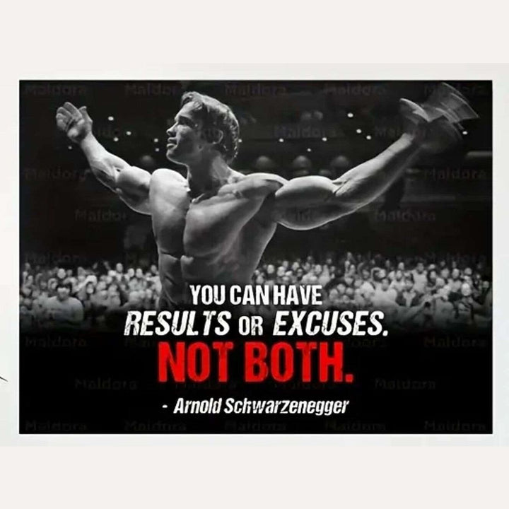 Arnold Schwarzenegger "You Can Have Results Or Excuses, Not Both" 12" x 16" Canvas Print Style Your Walls