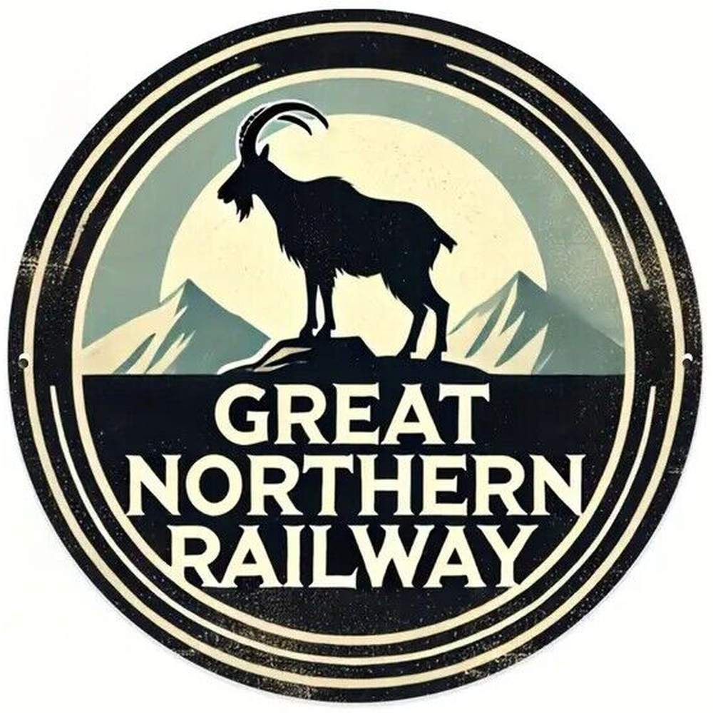 Great Northern Railway Novelty 8" Round Metal Sign NEW! Home & Garden:Home Décor:Plaques & Signs Style Your Walls