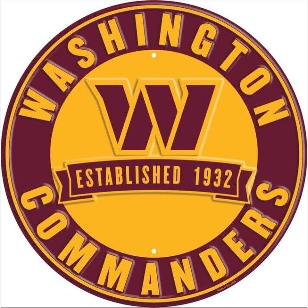 Washington Commanders NFL Licensed Embossed 12" Diameter Circular Sign NEW! Sports Mem, Cards & Fan Shop:Fan Apparel & Souvenirs:Football-NFL Style Your Walls