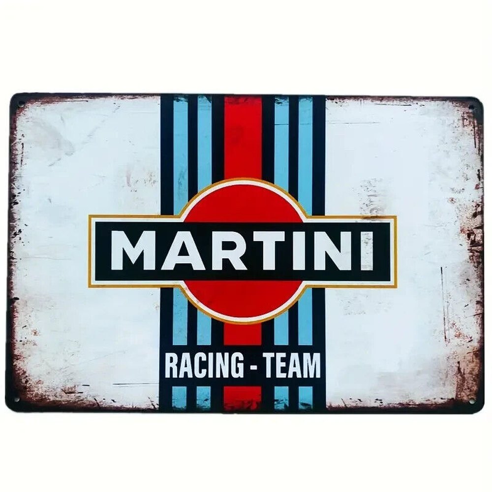 Martini Racing Team Vintage Novelty Metal Sign 12" x 8" Wall Art Home & Garden:Home Décor:Plaques & Signs Style Your Walls
