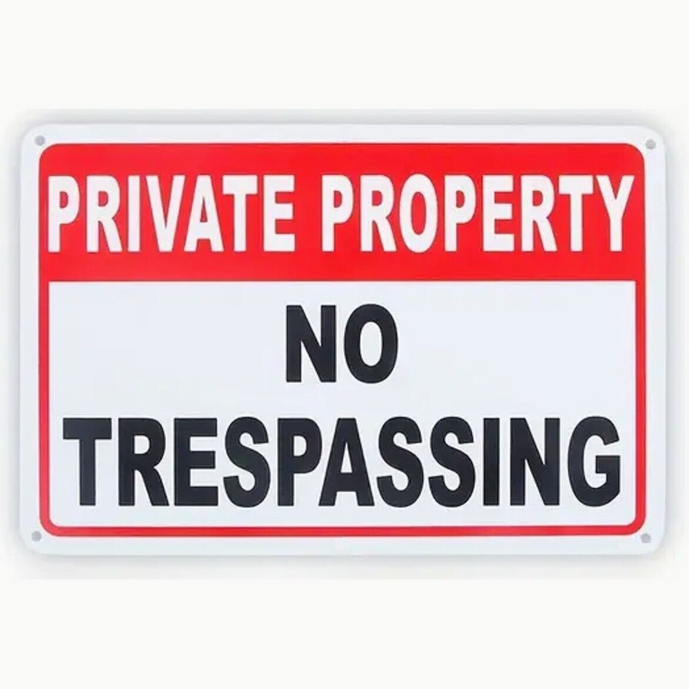Private Property No Trespassing Rigid Aluminum Sign, 10" x 7" NEW! Home & Garden:Home Décor:Plaques & Signs Style Your Walls