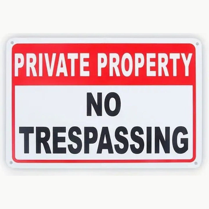 Private Property No Trespassing Rigid Aluminum Sign, 10" x 7" NEW! Home & Garden:Home Décor:Plaques & Signs Style Your Walls