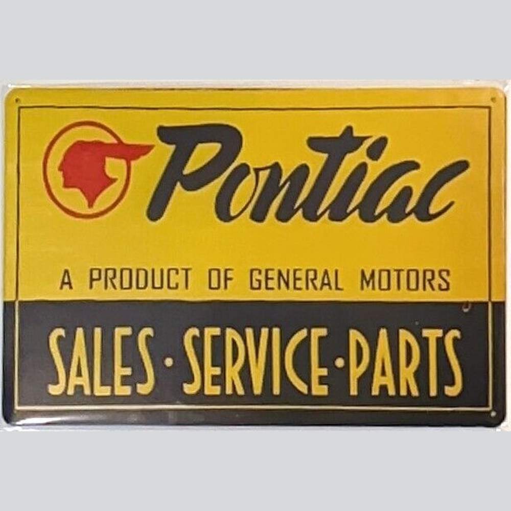 Pontiac Sales Service Parts General Motors Novelty Metal Sign 8" x 12" Wall Art Home & Garden:Home Décor:Plaques & Signs Style Your Walls