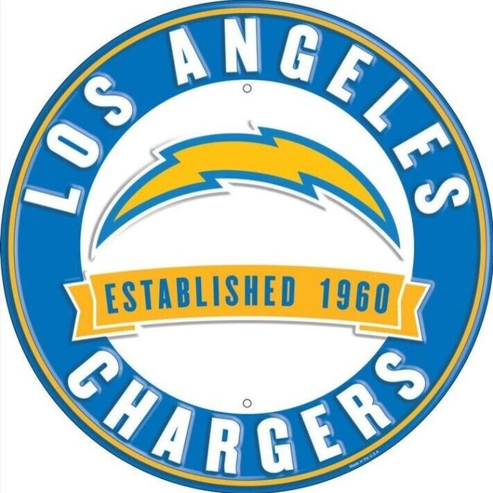 Los Angeles Chargers NFL Licensed Embossed 12" Diameter Circular Sign NEW! Sports Mem, Cards & Fan Shop:Fan Apparel & Souvenirs:Football-NFL Style Your Walls