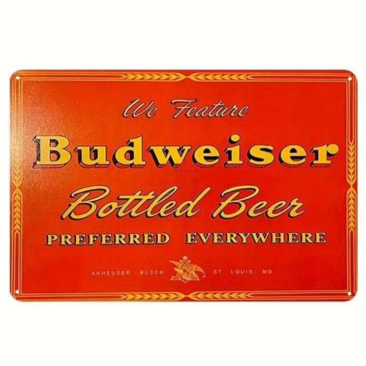 Budweiser Beer Vintage Novelty Metal Sign 12" x 8" Wall Art Home & Garden:Home Décor:Plaques & Signs Style Your Walls