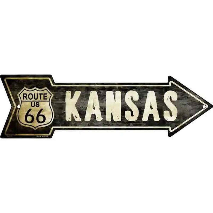 Vintage Route 66 Kansas 5" x 17" Novelty Metal Arrow Sign Home & Garden:Home Décor:Plaques & Signs Style Your Walls