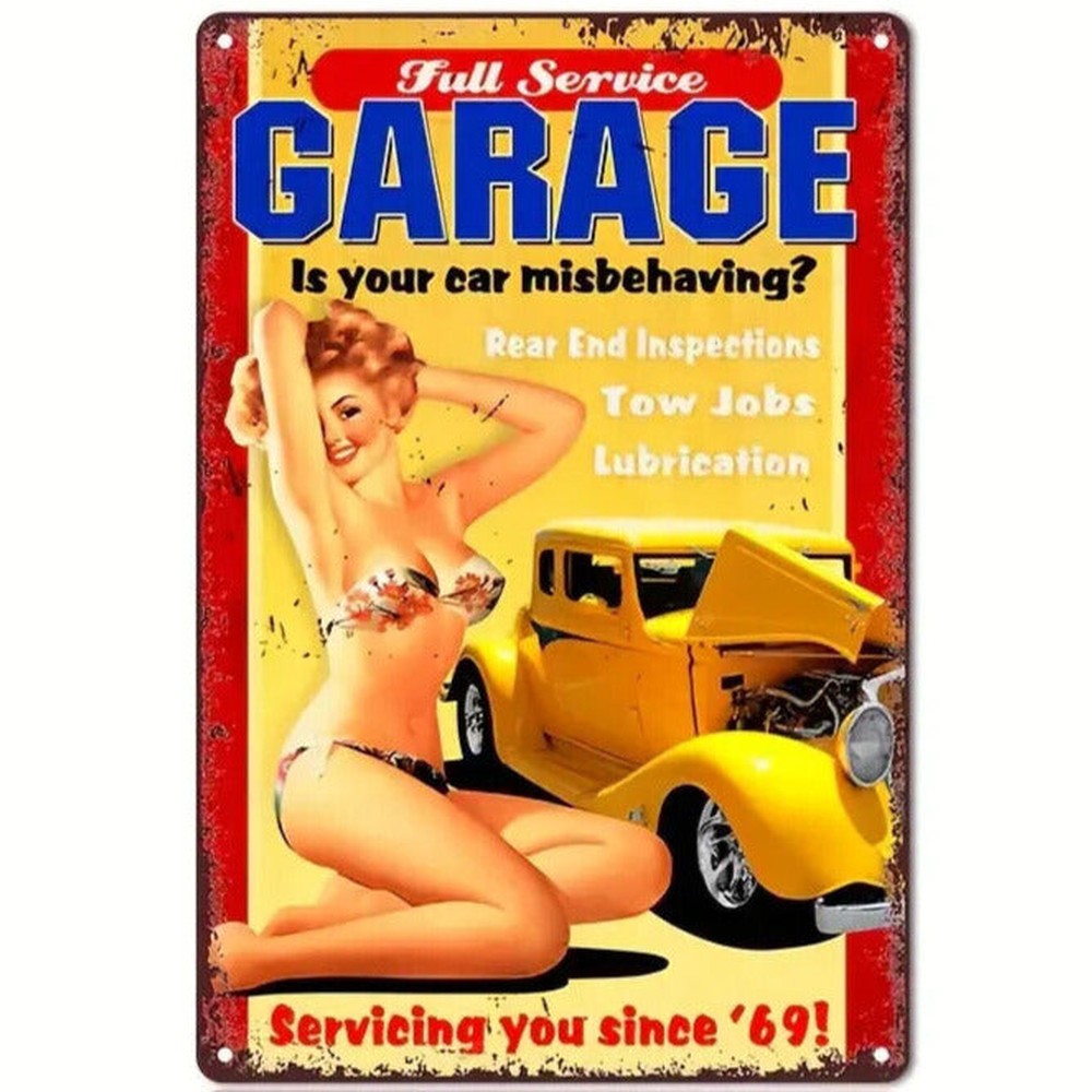 Full Service Garage Serving You Since 69! Novelty 12" x 8" Metal Sign Home & Garden:Home Décor:Plaques & Signs Style Your Walls
