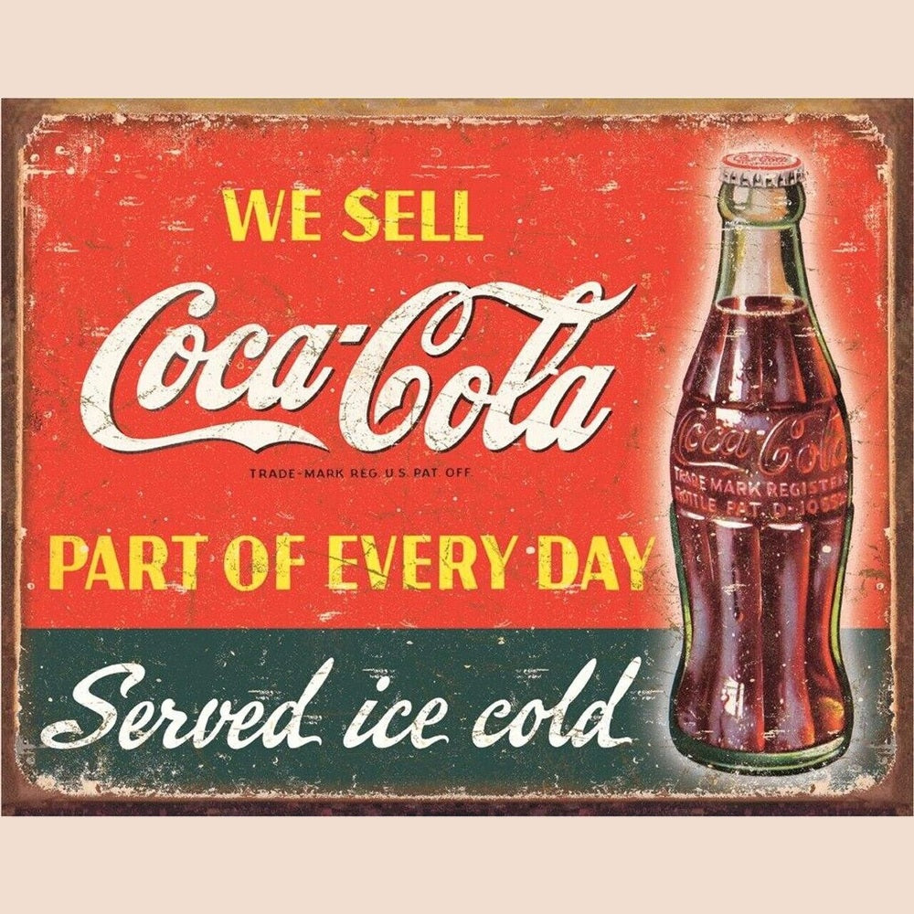 We Sell Coca-Cola Served Ice Cold Vintage Novelty Sign 16" x 12.5" Home & Garden:Home Décor:Plaques & Signs Style Your Walls