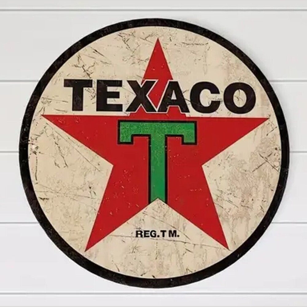 Texaco Red Star Gasoline Oil Vintage Style Novelty 12" Round Metal Sign NEW! Home & Garden:Home Décor:Plaques & Signs Style Your Walls