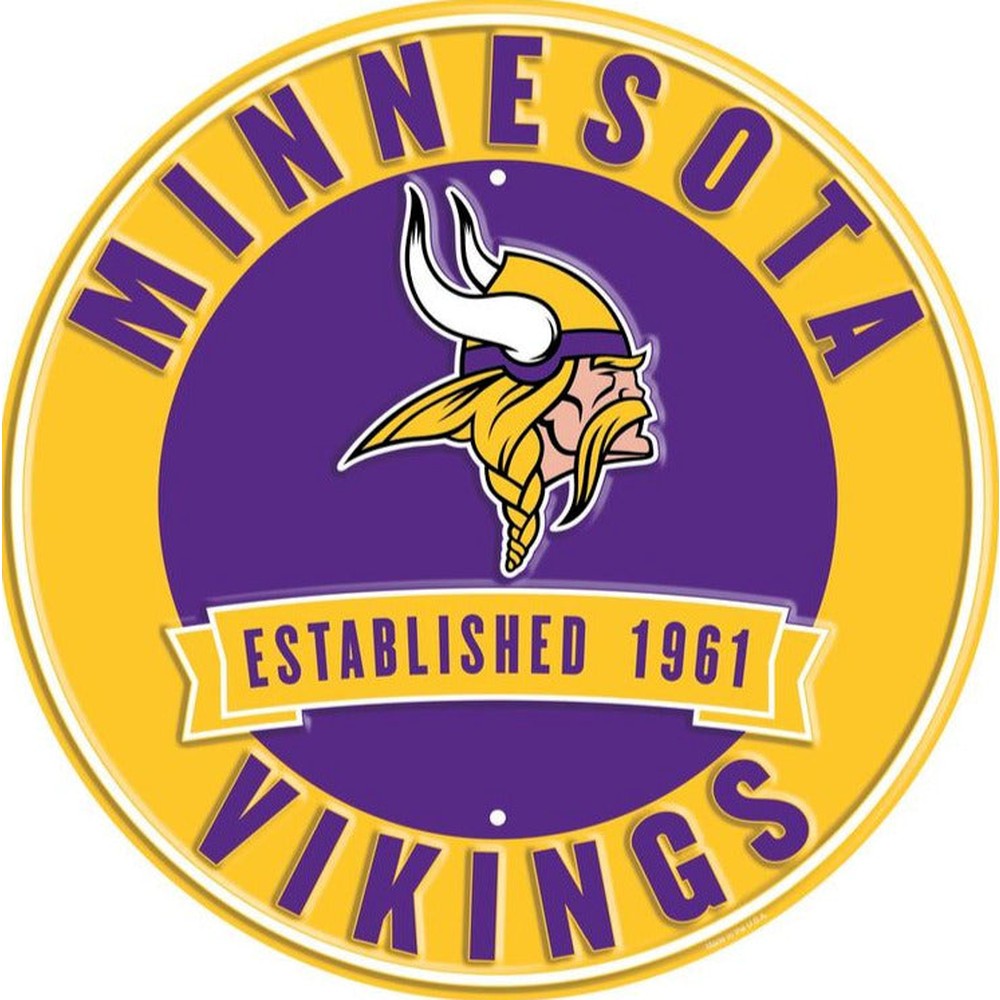 Minnesota Vikings NFL Licensed Embossed 12" Diameter Circular Sign NEW! Sports Mem, Cards & Fan Shop:Fan Apparel & Souvenirs:Football-NFL Style Your Walls