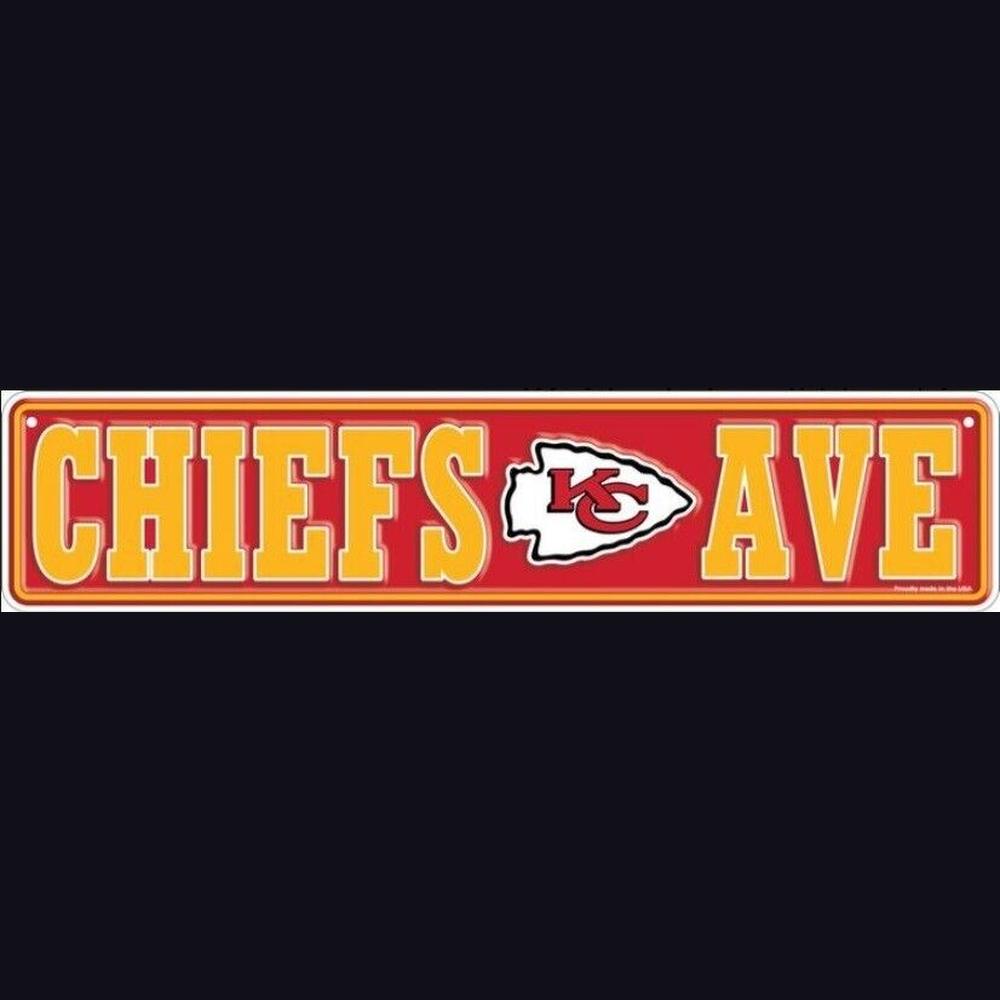Kansas City Chiefs Ave Licensed Embossed 18" x 4" Sign NEW! Sports Mem, Cards & Fan Shop:Fan Apparel & Souvenirs:Football-NFL Style Your Walls
