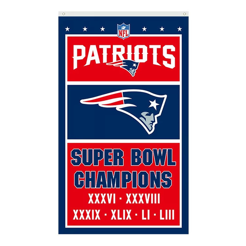 New England Patriots Super Bowl Champions Novelty Flag Banner NEW! 3 ft x 5 ft Home & Garden:Yard, Garden & Outdoor Living:Décor:Flags Style Your Walls