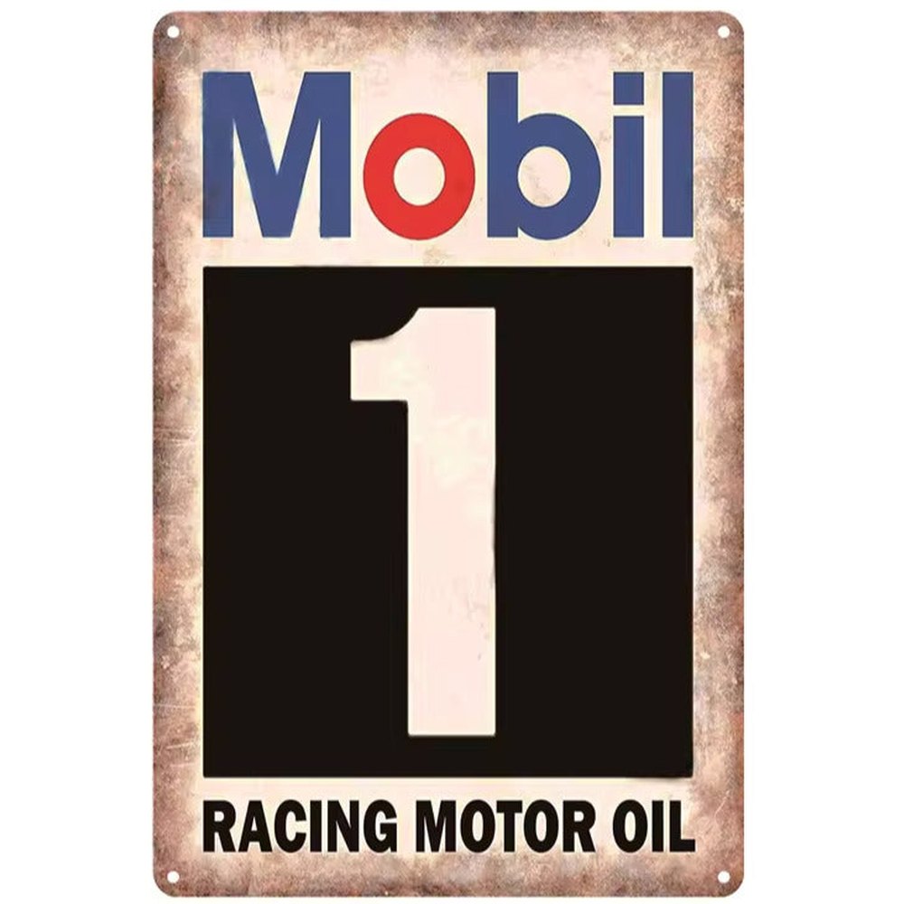 Mobil 1 Racing Motor Oil Vintage Novelty Metal Sign 8" x 12" Wall Art Home & Garden:Home Décor:Plaques & Signs Style Your Walls