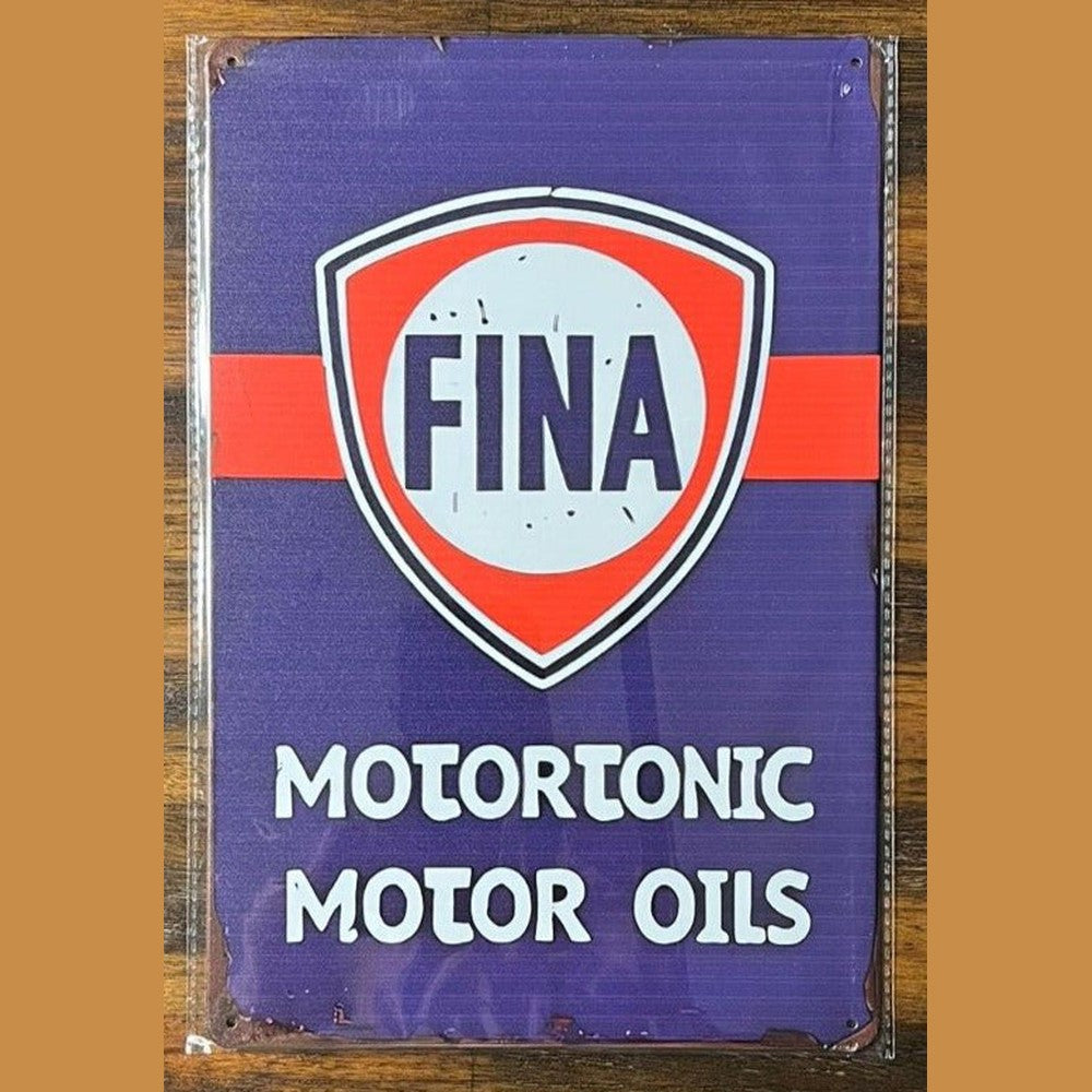 Fina Motortonic Motor Oils Vintage Novelty Metal Sign 12" x 8" Wall Art Home & Garden:Home Décor:Plaques & Signs Style Your Walls