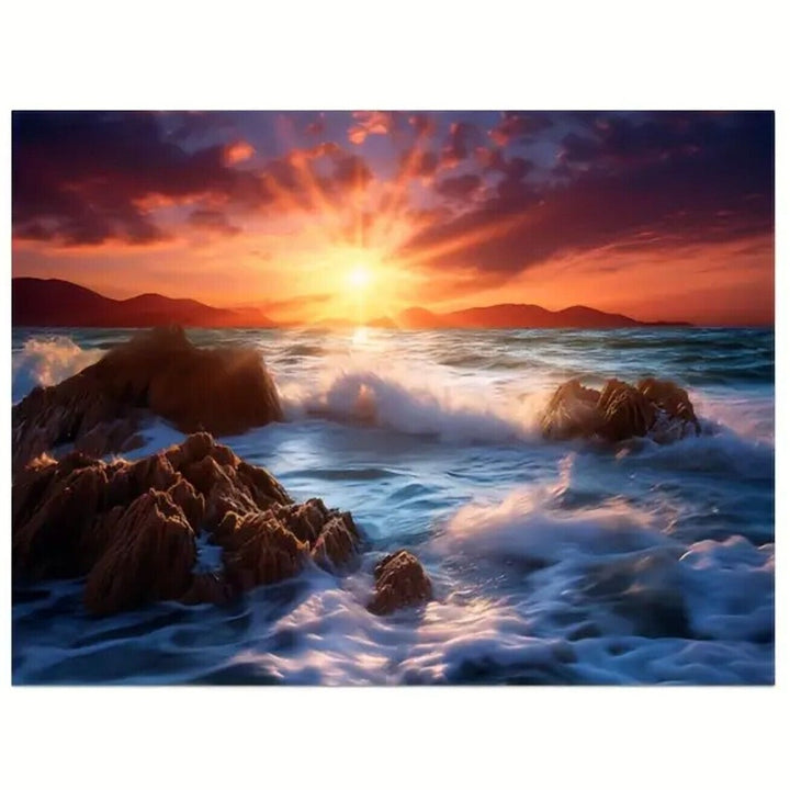 Beautiful Sunset Over The Ocean Canvas Print Framed 12" x 16" NEW! Home & Garden:Home Décor:Posters & Prints Style Your Walls