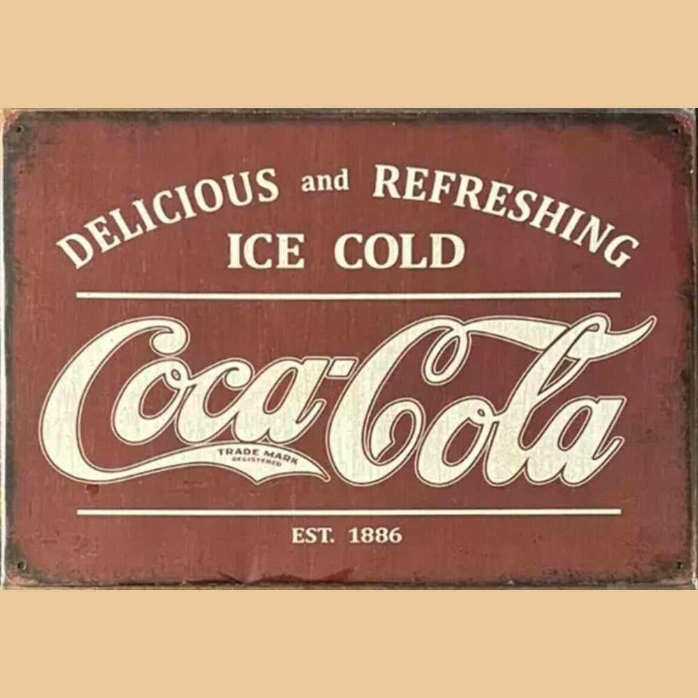 Coca-Cola Ice Cold Vintage Novelty Metal Sign 12" x 8" NEW! Home & Garden:Home Décor:Plaques & Signs Style Your Walls