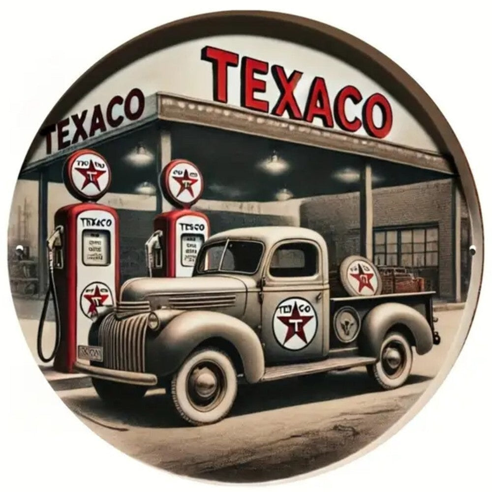 Texaco Motor Oil Novelty 8" Round Metal Sign NEW! Home & Garden:Home Décor:Plaques & Signs Style Your Walls