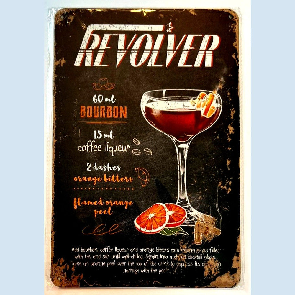 Revolver Cocktail and Drink Mix Recipe Collection 12" x 8" Wall Art Home & Garden:Home Décor:Plaques & Signs Style Your Walls