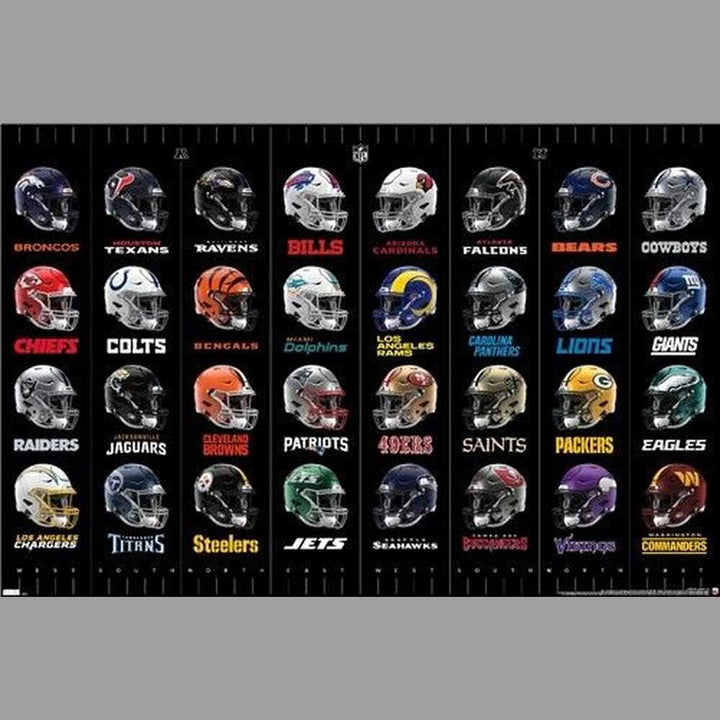 NFL Helmets Licensed Poster 22.375" x 34" NEW! Home & Garden:Home Décor:Posters & Prints Style Your Walls