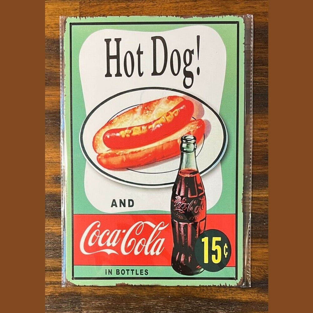 Coca-Cola & Hot Dog! Colorful Novelty Metal Sign 12" x 8" NEW! Home & Garden:Home Décor:Plaques & Signs Style Your Walls
