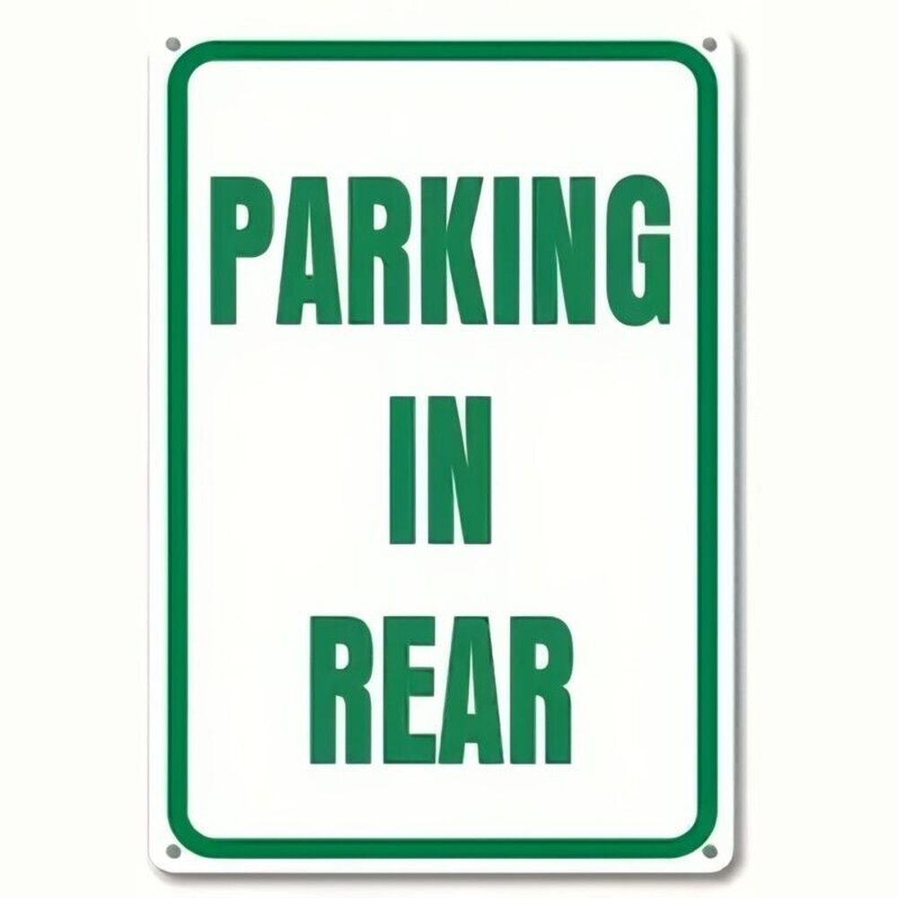 Parking In Rear Novelty Metal Sign 12 x 8 Wall Art Home & Garden:Home Décor:Plaques & Signs Style Your Walls