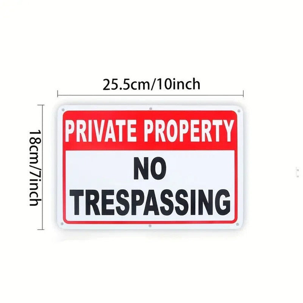 Private Property No Trespassing Rigid Aluminum Sign, 10" x 7" NEW! Home & Garden:Home Décor:Plaques & Signs Style Your Walls