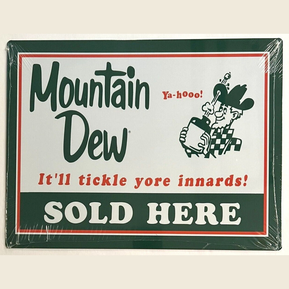 Mountain Dew Sold Here Vintage Novelty Sign 16" x 12.5" NEW! Collectibles:Advertising:Automobiles:American:Ford Style Your Walls