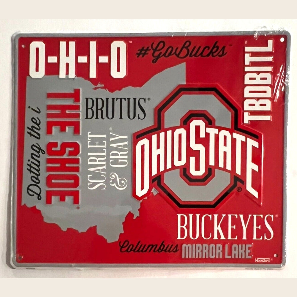 Ohio State Buckeyes Fan Cloud College Licensed Embossed Sign 12" x 14" Home & Garden:Home Décor:Plaques & Signs Style Your Walls