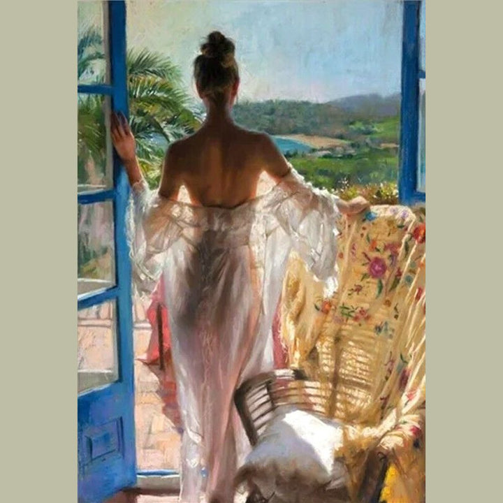 Modern Art Nude Woman In Sheer Nightgown Art Print 11.8" x 15.7" Stunning! Home & Garden:Home Décor:Posters & Prints Style Your Walls
