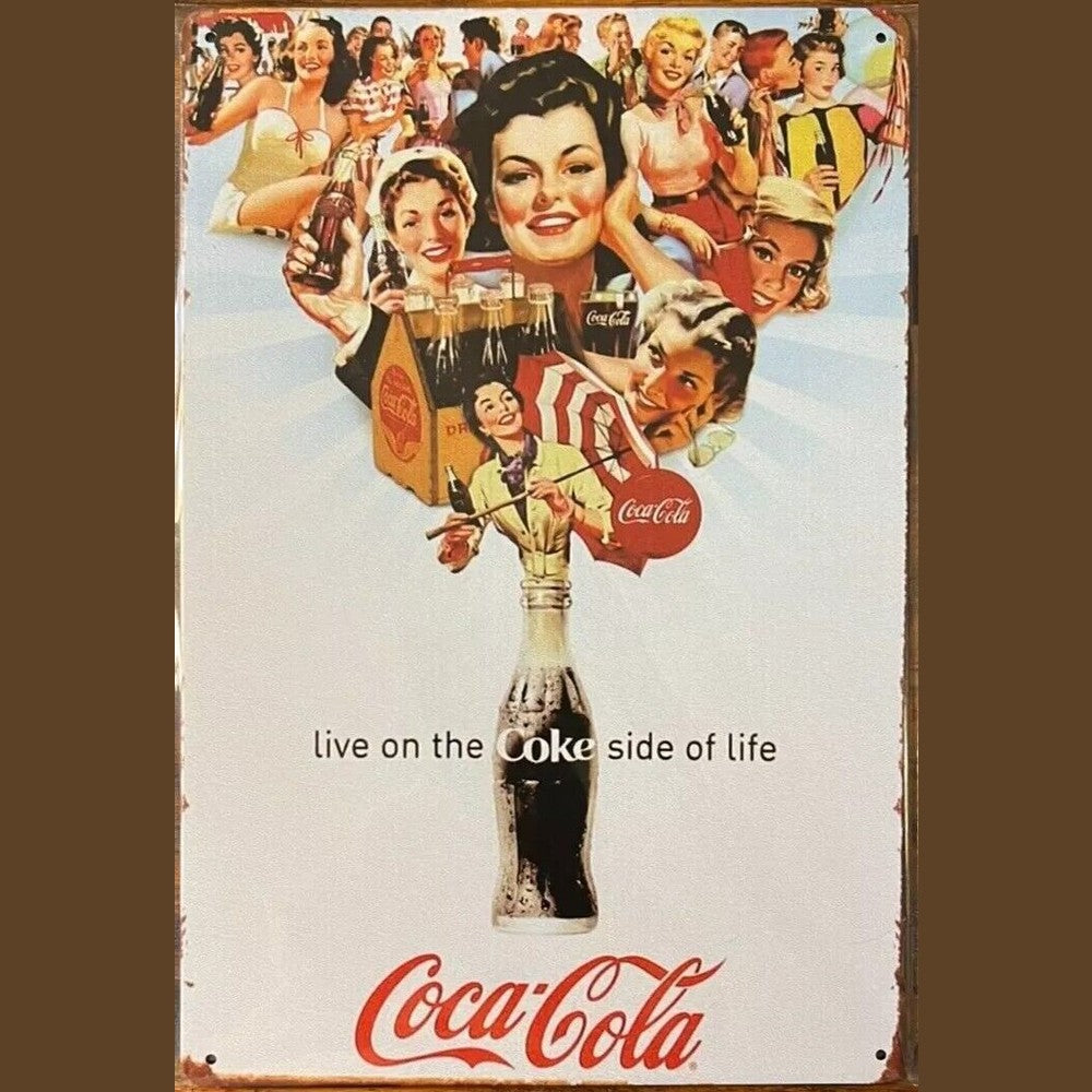 Coca-Cola Vintage Novelty Metal Sign 12" x 8" Live On the Coke Side Of Life Home & Garden:Home Décor:Plaques & Signs Style Your Walls