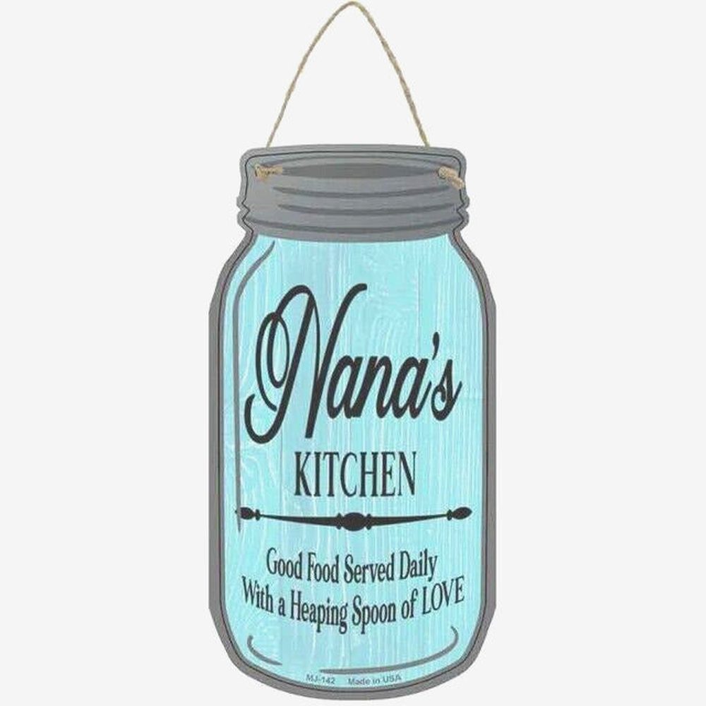 Nana's Kitchen Good Food Served Daily 4"x8" Mason Jar Shaped Sign Home & Garden:Home Décor:Plaques & Signs Style Your Walls