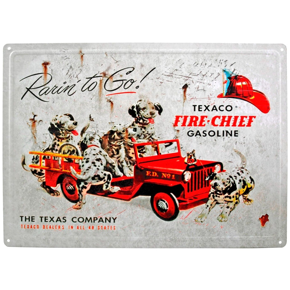 Texaco Fire Chief Gasoline Novelty Hem Wrapped Embossed Sign 17" x 12" Home & Garden:Home Décor:Plaques & Signs Style Your Walls